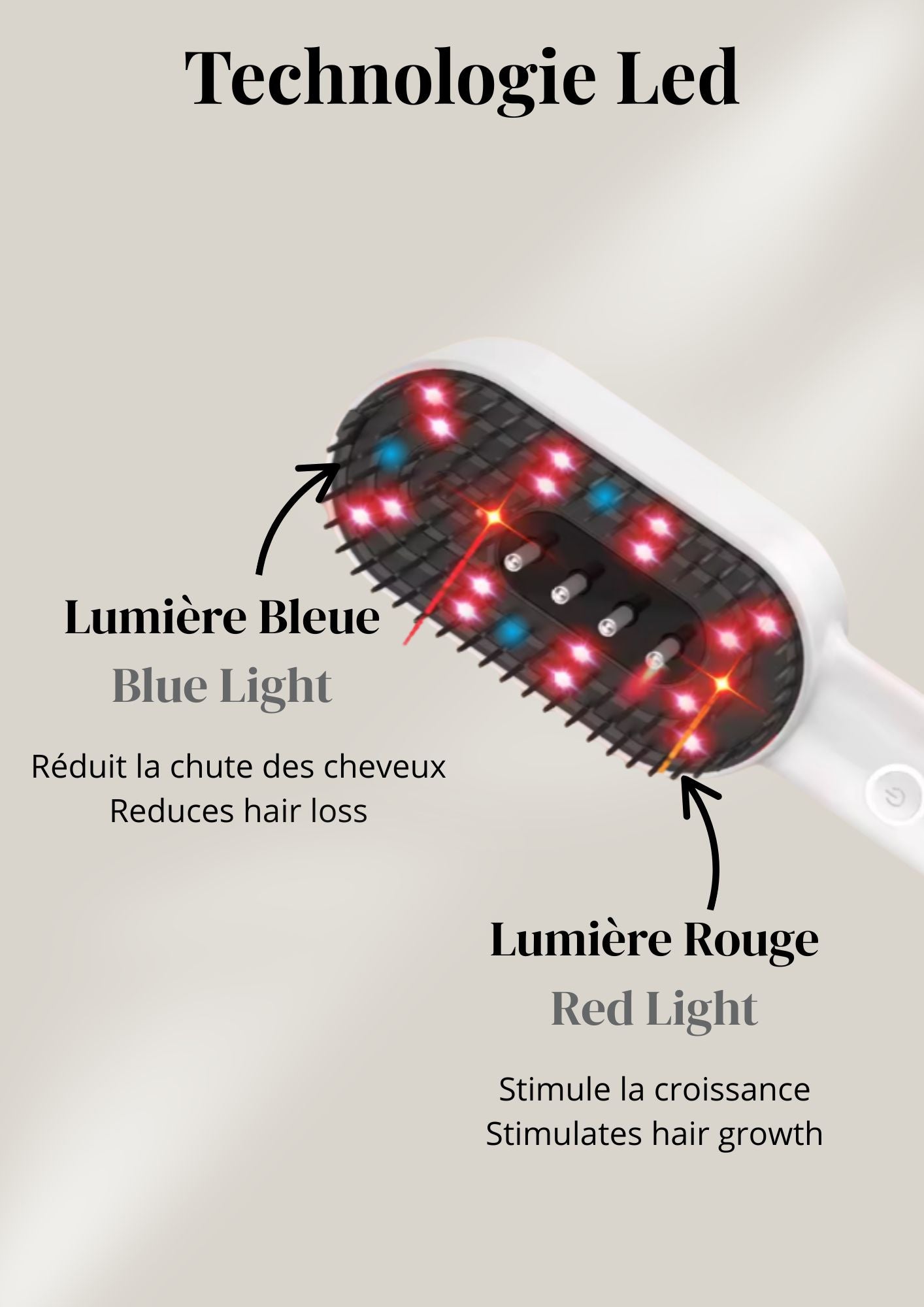 HeliaHair™ – Brosse LED anti-chute & stimulateur de croissance capillaire